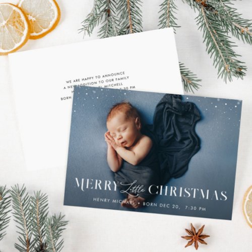 Little christmas birth announcement card