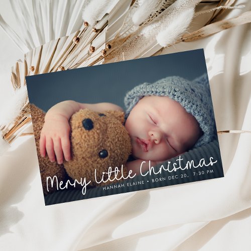 little christmas blessing birth announcement card