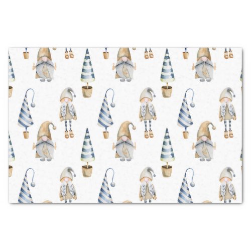 Little Christmas Festive Gnomes Tissue Paper