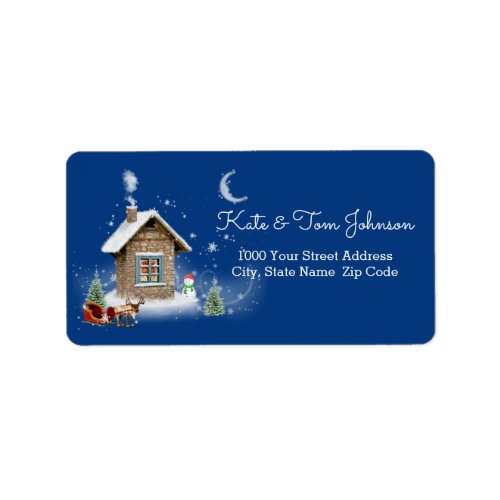 Little Christmas House Address Label