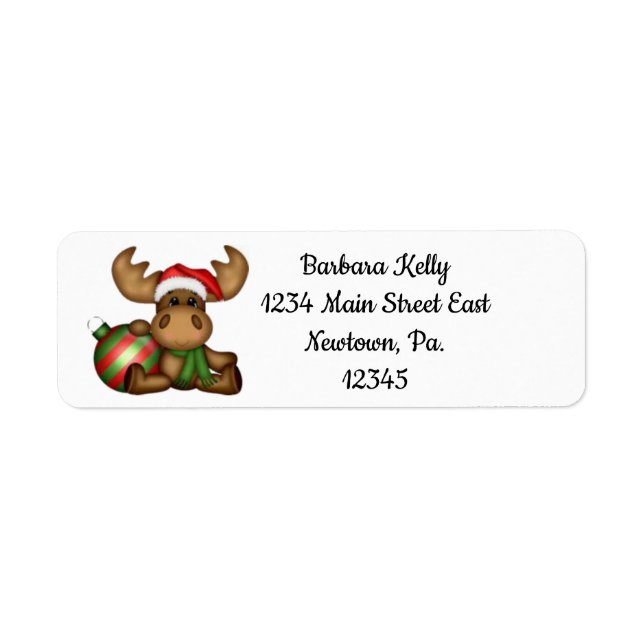 Little Christmas Moose Label (Front)