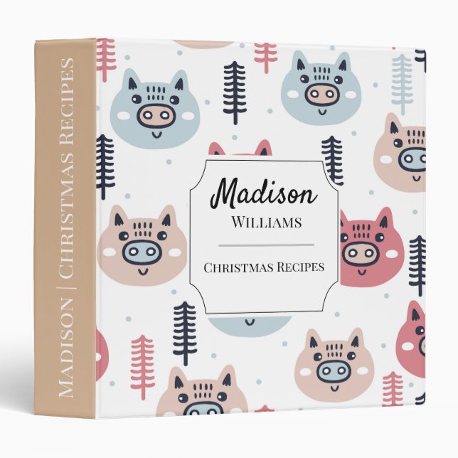 Little Christmas Piggies Festive Recipe Binder (Front/Spine)