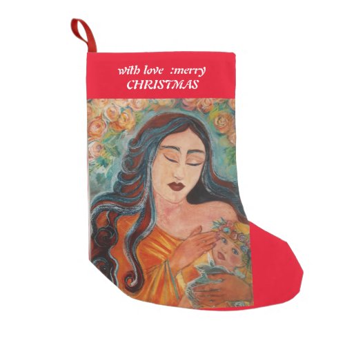 Little Christmas Socket Virgin to the Child Small Christmas Stocking