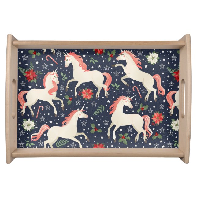 Little Christmas Unicorns & Friends Serving Tray (Front)