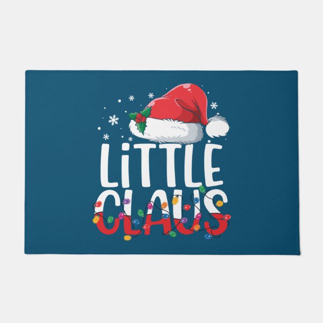 Little Claus Christmas Pajamas Matching Family Xma Doormat (Front)