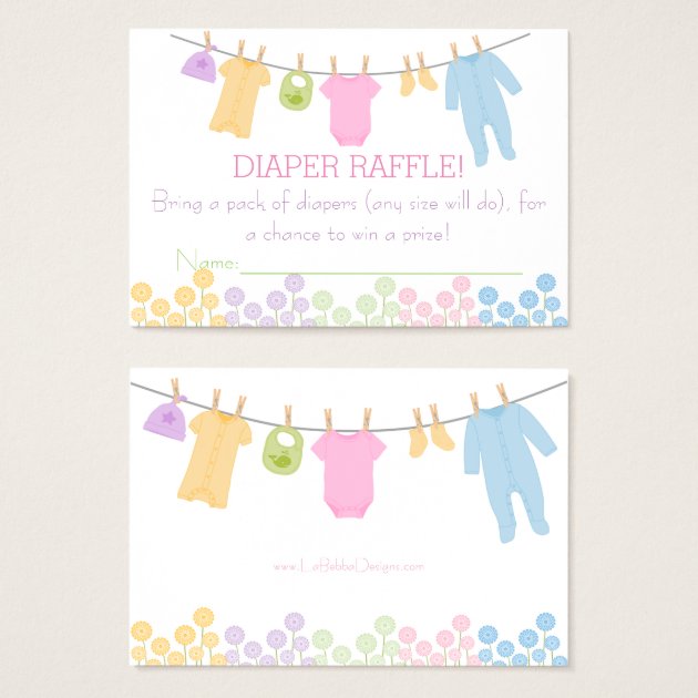 Little Clothes Baby Shower Diaper Raffle Tickets