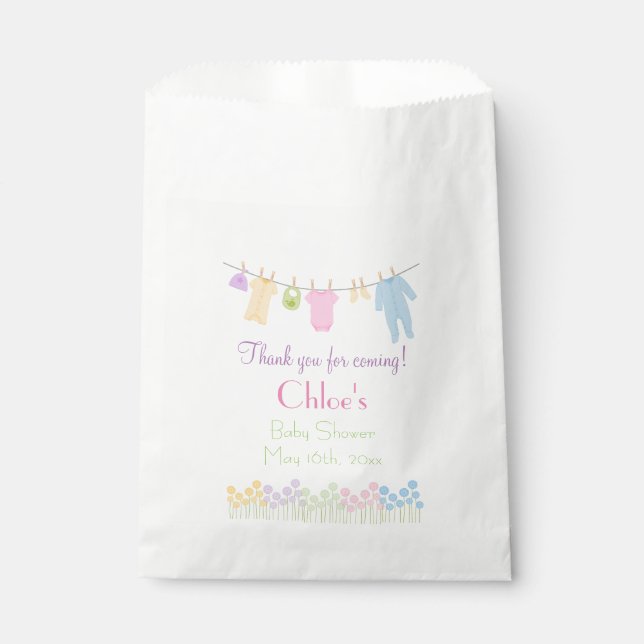 Little Clothes Baby Shower Favor Bag (Front)