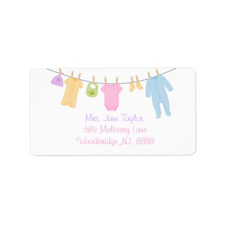 Little Clothes Baby Shower Return Address Labels