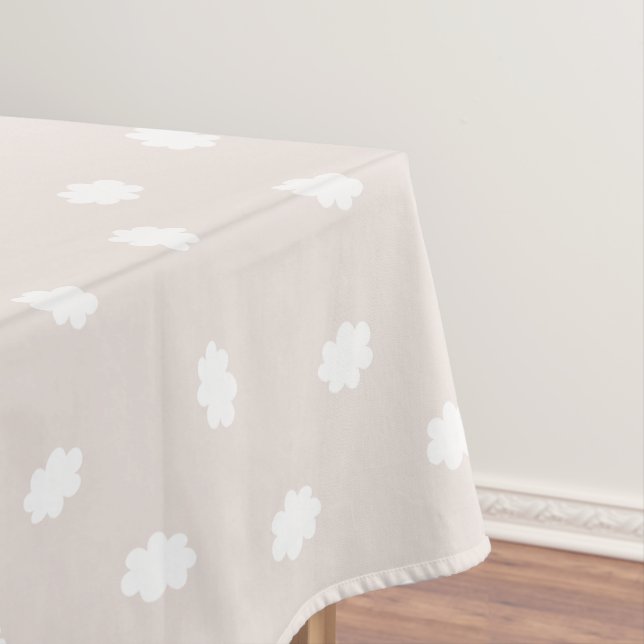 Little Cloud Pastel Grey Tablecloth (In Situ)