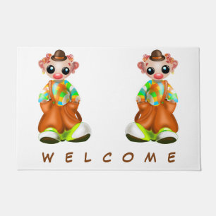 Little Clown Boy Doormat Welcome