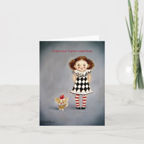 Little Clown Valentines Day Card