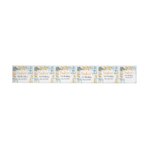 Little Coastal Explorer 4th Birthday Watercolor Wrap Around Label