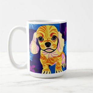 Little Cocker Spaniel Puppy Quilt Like Design Coffee Mug
