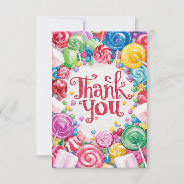 Little Colorful Candyland thank you card (Front)