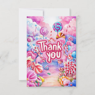 Little Colorful Candyland thank you card 