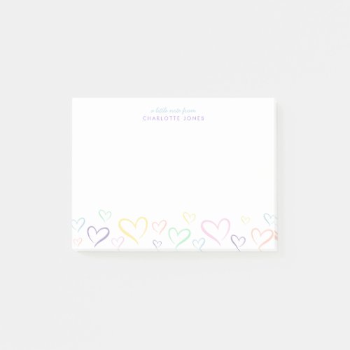 Little Colorful Heart with Kids Name Post_It Notes