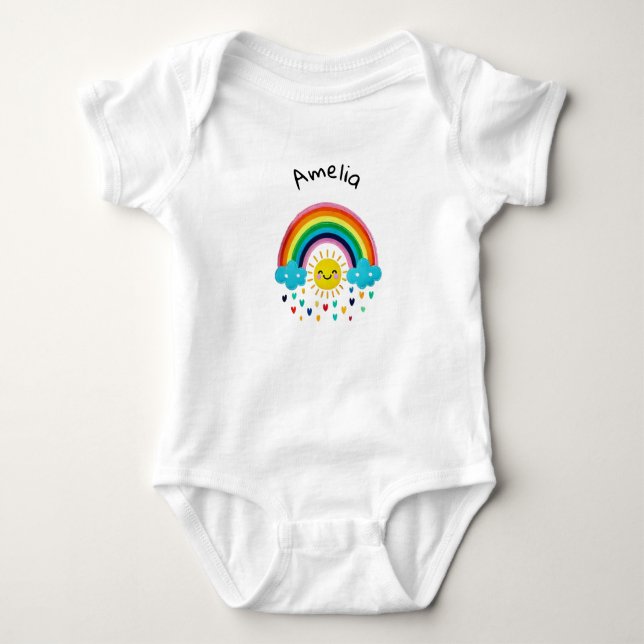 Little Colorful Sun Rainbow  Baby Bodysuit (Front)