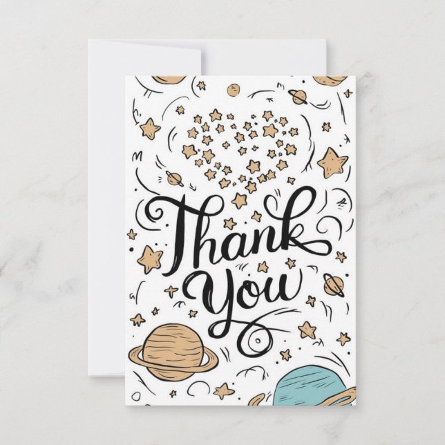 Little Colorful Trail Celestial Thank You Card (Front)