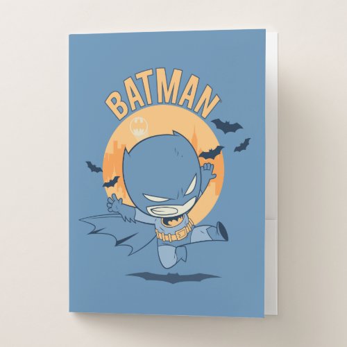 Little Comic Batman Flying Kick Pocket Folder