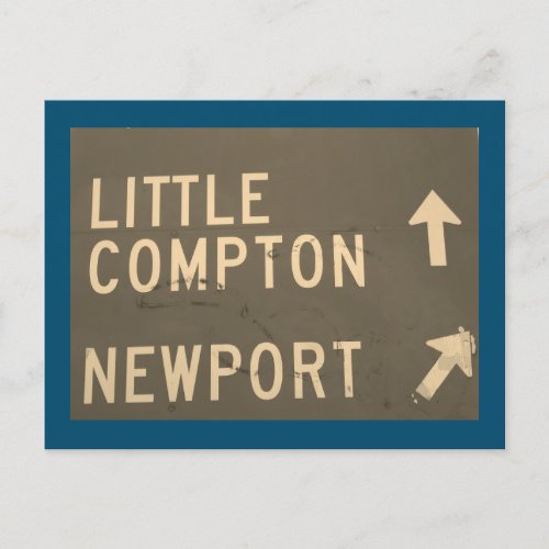 Little Compton Newport RI Vintage Sign Postcard