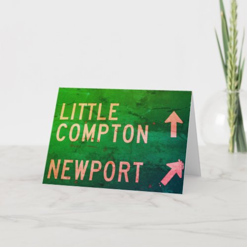 Little Compton Newport RI Vintage Sign Thank You Card