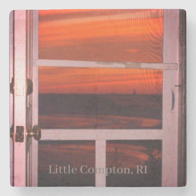 Little Compton, Rhode Island Beach Sakonnet Sunset Stone Coaster (Front)