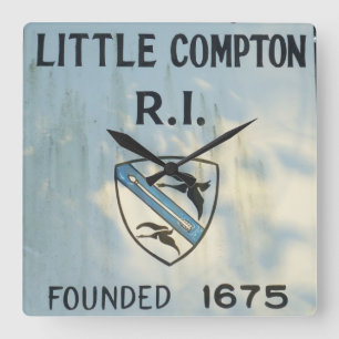 Little Compton, RI -1675 (Adamsville, Sakonnet) Square Wall Clock