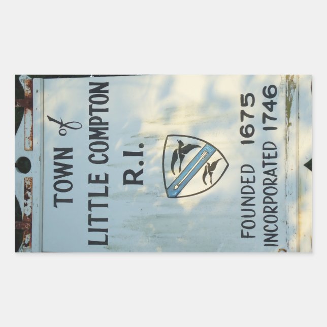 Little Compton, RI Founded sign Rectangular Sticker (Front)