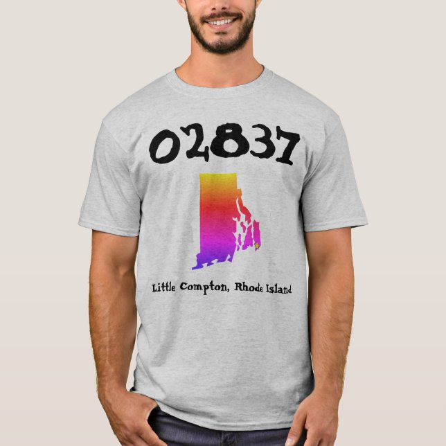 Little Compton, RI Rainbow Zip Code - 02837 (LC) T-Shirt (Front)