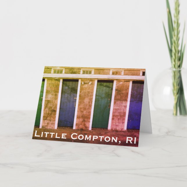 Little Compton, RI Summer Beach Cabanas (LC) Holiday Card (Front)