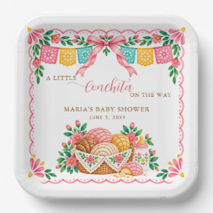 Little Concha On The Way Mexican Baby Shower Paper Plates