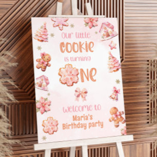 Little Cookie 1st BIrthday Christmas Welcome Foam Board