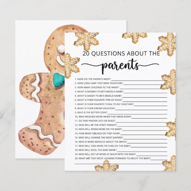 Little cookie - 20 questions about the parent game (Front/Back)