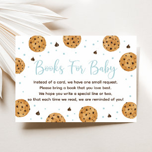 Little Cookie Blue Boy Baby Shower Book Request Enclosure Card