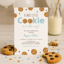 Little Cookie Blue Boy Baby Shower Invitation