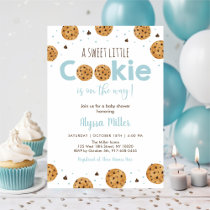 Little Cookie Blue Boy Baby Shower Invitation