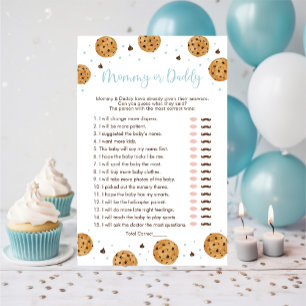 Little Cookie Blue Boy Mommy or Daddy Shower Game