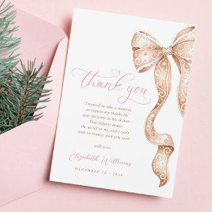 Little Cookie Bow Baby Shower Thank You Card