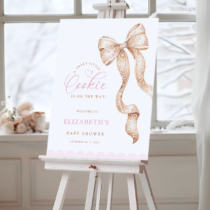 Little Cookie Bow Baby Shower Welcome Sign