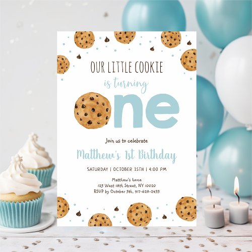 Little Cookie Boy First Birthday Invitation