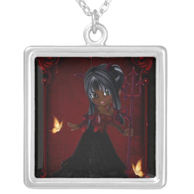 Little Cookie Devil Girl 4 Fantasy Gothic Necklace (Front)
