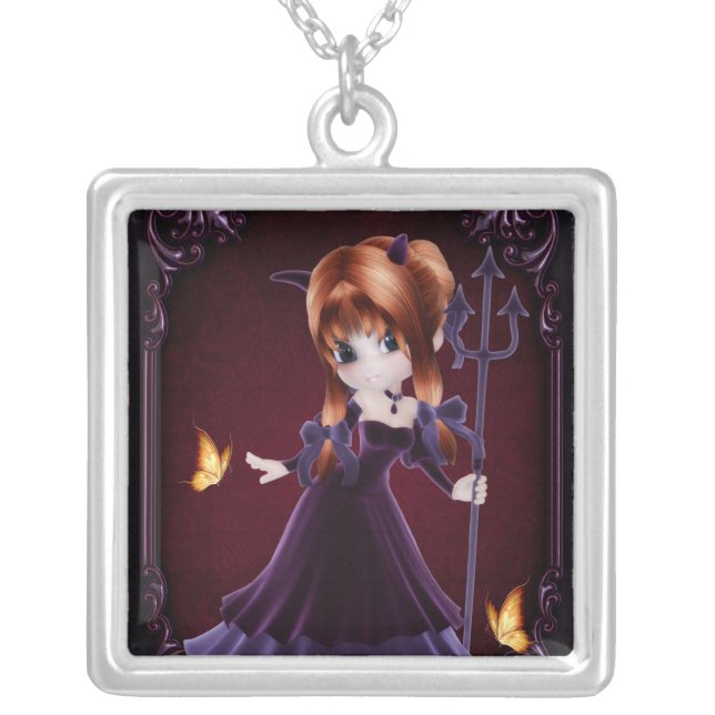 Little Cookie Devil Girl 5 Fantasy Gothic Necklace (Front)