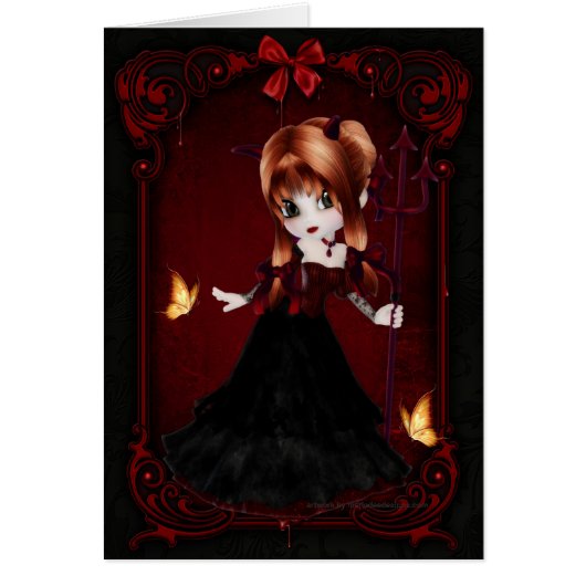 Little Cookie Devil Girl Design 3 Card (Front)