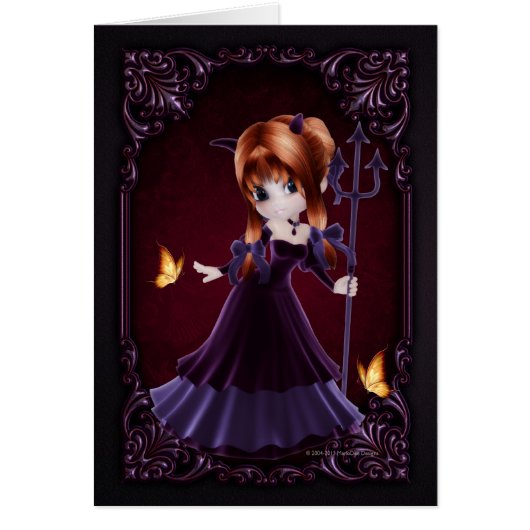 Little Cookie Devil Girl Design 5 Fantasy Card (Front)