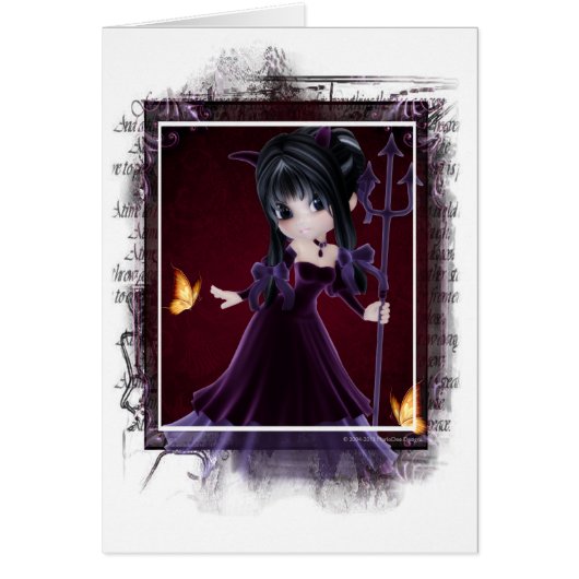 Little Cookie Devil Girl Design 6 Fantasy Card 2 (Front)