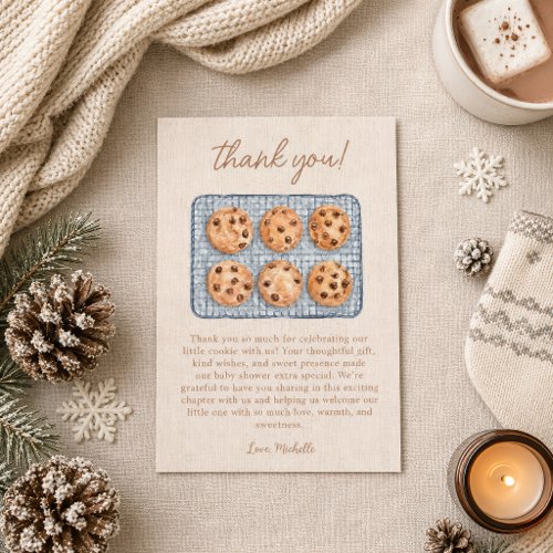 Little Cookie In The Oven Cute Bakery Baby Shower Thank You Card