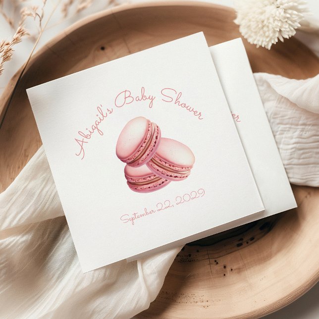 Little Cookie Macaron Pink Girl Baby Shower Napkins (Creator Uploaded)