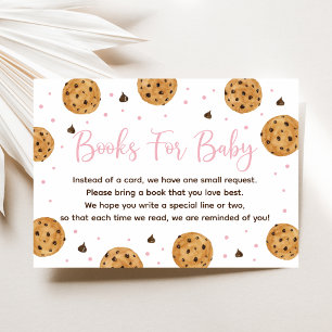 Little Cookie Pink Girl Baby Shower Book Request Enclosure Card
