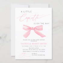 Little Coquette Is On The Way Pink Bow Baby Shower Invitation