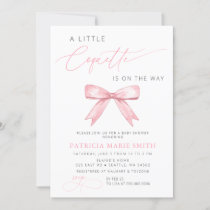Little Coquette Is On The Way Pink Bow Baby Shower Invitation